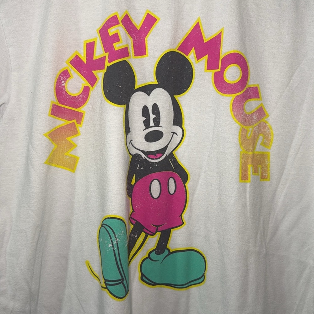 Disney Womens Mickey Mouse White Short Sleeve T Shirt Size Large - Picture 2 of 6